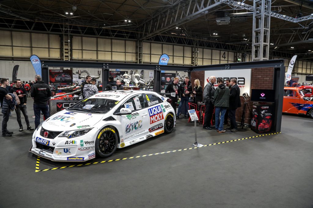 Sam Osborne's Civic FK2 on the Cobra Sport stand