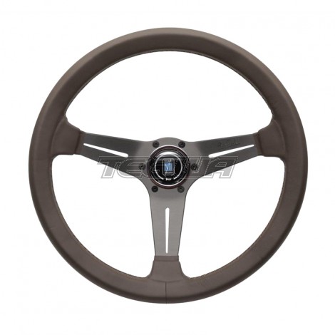 NARDI DEEP CORN REVOLUTION BROWN LEATHER STEERING WHEEL 350MM