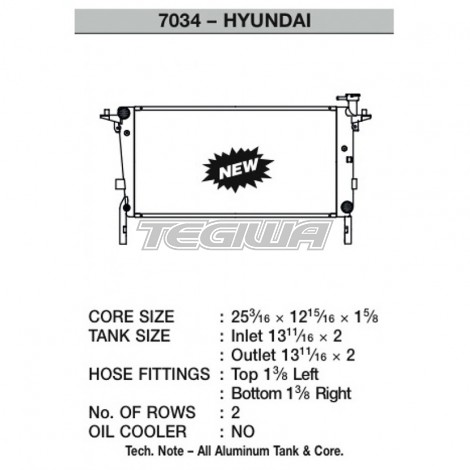 CSF ALLOY ALUMINIUM RADIATOR 10-12 HYUNDAI GENESIS 2.0 TURBO MANUAL