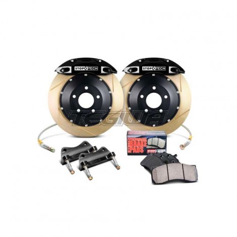 MEGA DEALS - StopTech Front Big Brake Kit 2 Piece Rotor 332mm X 32mm Mitsubishi Lancer EVO 7-9 03-06 (Black)