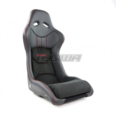 MEGA DEALS - Cobra Nogaro GRP Gloss Black Bucket Seat - Red Stitching
