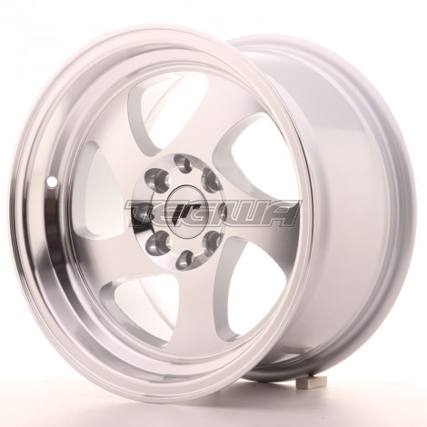 MEGA DEALS - JAPAN RACING JR15 Alloy Wheel 15x8 ET20 4x100, 4x108 Silver Machined Lip 74.1mm CB