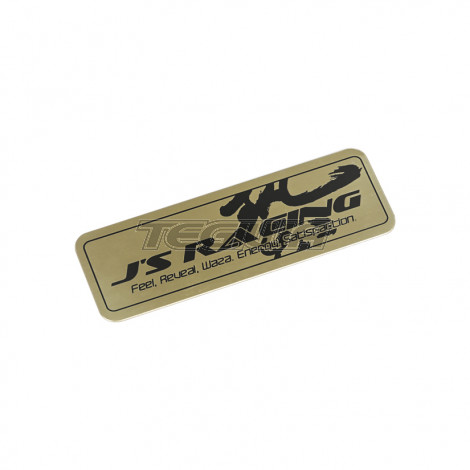 J's Racing WAZA Metal Plate Sticker Gold