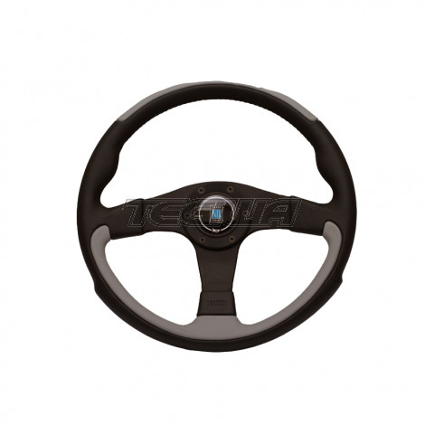 Nardi Leader 350mm Black and Grey Leather Steering Wheel