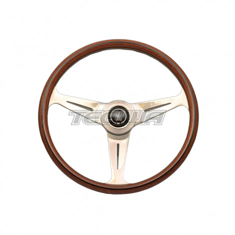 Nardi ND Classic 390mm Wood Steering Wheel Polished Spokes