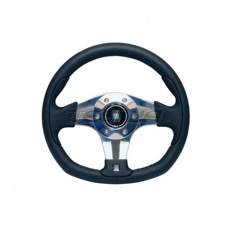 Nardi Pasquino 300mm Black Leather Steering Wheel Polished Spokes
