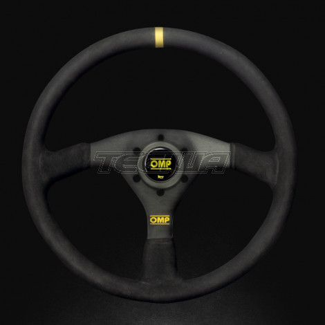 OMP Velocita Steering Wheel 3 Black Spokes Black Suede Rim