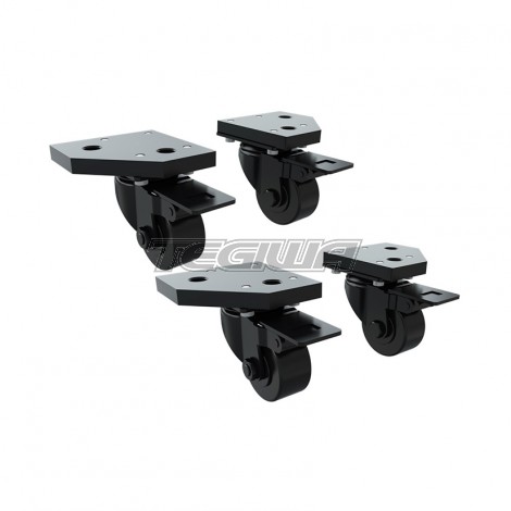 Trak Racer TR8020 Caster Wheels with Brake and Mounting Brackets (Set of 4)