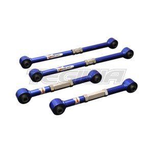 HARDRACE ADJUSTABLE REAR LATERAL ARM WITH HARDENED RUBBER BUSHES 4PC SET NISSAN MARCH MICRA K11