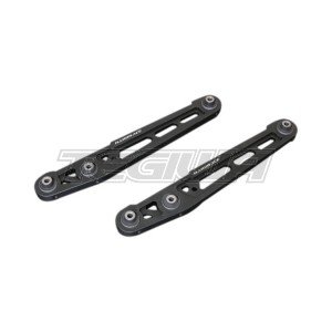 HARDRACE BLACK ALUMINIUM REAR LOWER CONTROL ARM WITH HARDENED RUBBER BUSHES 2PC SET HONDA CIVIC EK 96-00