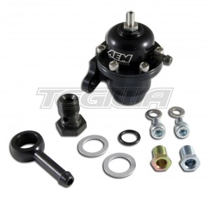 AEM Adjustable Fuel Pressure Regulator Black Honda Offset Flange 90 Degree Return Line Fitting