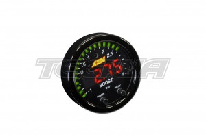 AEM X-Series Boost Pressure Gauge -30~60PSI / -1~4Bar Black Bezel & Black Faceplate
