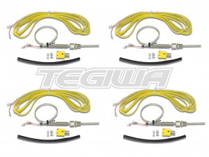 AEM Qty 4 K-Type Closed Tip Thermocouples Inconel Sheaths 1/8" NPT Compression Fittings 