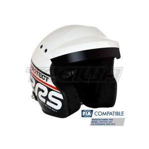 RRS Protect Open Face Helmet Fia 8859-2015 Black and White