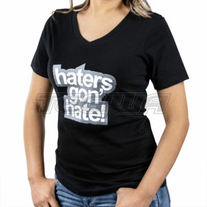 Skunk2 Haters Gon' Hate Ladies V-Neck T-Shirt Black MD 
