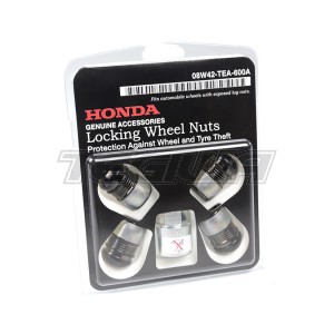 Genuine Honda Alloy Wheel Black Locking Lug Nuts Civic Type R FK2 FK8 15-21