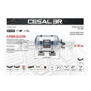 OMP CESAL3R  PLATINUM FIRE EXTINGUISHER SYSTEM MADE SPECIFICALLY FOR RALLY CARS