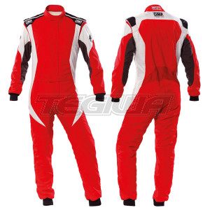 MEGA DEALS - OMP FIRST EVO RACE SUIT - Red/White - 60 - CLEARANCE