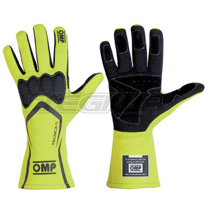 OMP IB/764  TECNICA-S RACE GLOVES - FLUO YELLOW - XL (USA 12) 25.5-30cm - CLEARANCE