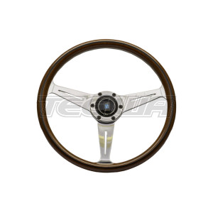 Nardi ND Classic 360mm Wood Steering Wheel Polished Spokes Visible Screws