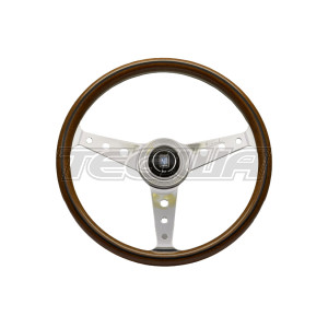 Nardi ND Classic 360mm Wood Steering Wheel Polished Spokes With Round Holes