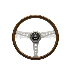 Nardi ND Classic 360mm Wood Steering Wheel Satin Spokes With Round Holes Anni 60 Horn