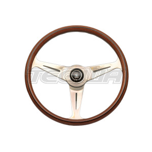 Nardi ND Classic 390mm Wood Steering Wheel Polished Spokes