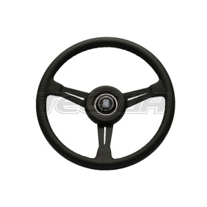Nardi ND Classic 365mm Black Leather Steering Wheel Black Spokes