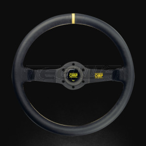 OMP Rally Steering Wheel Black Leather 350mm 2 Spoke