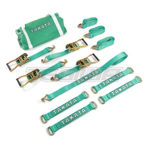TAKATA TRAILER VEHICLE TIE DOWN STRAPS SET GREEN