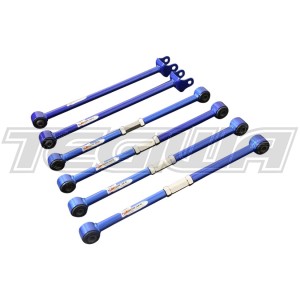 HARDRACE ADJUSTABLE REAR LATERAL AND TRAILING ARM WITH HARDENED RUBBER BUSHES 6PC SET TOYOTA COROLLA E100