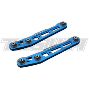 HARDRACE BLUE ALUMINIUM REAR LOWER CONTROL ARM WITH -50 HARDENED RUBBER SHOCK BUSHES 2PC SET HONDA CIVIC EG EF INTEGRA DC2 DA 88-00