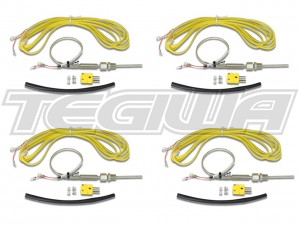 AEM Qty 4 K-Type Closed Tip Thermocouples Inconel Sheaths 1/8" NPT Compression Fittings 