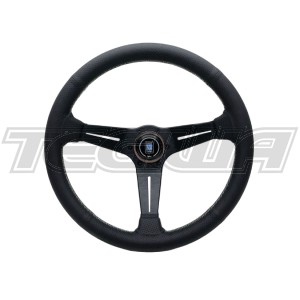 Nardi Deep Corn 350mm Black Leather Steering Wheel 3-Colour Stitching Green-White-Red