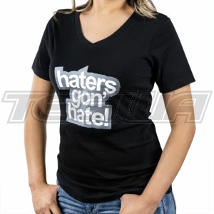 Skunk2 Haters Gon' Hate Ladies V-Neck T-Shirt Black MD 