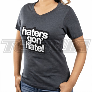 Skunk2 Haters Gon' Hate Ladies V-Neck T-Shirt Grey 