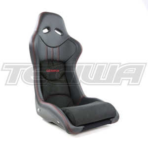 MEGA DEALS - Cobra Nogaro GRP Gloss Black Bucket Seat - Red Stitching