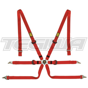 MEGA DEALS - OMP Safety Harness One 2" Pull Down Red FIA 8853-2016