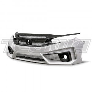 Seibon TT-Style Fibreglass/Carbon Fibre Front Bumper Honda Civic Saloon 16-20