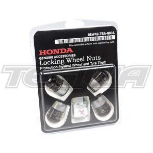 Genuine Honda Alloy Wheel Black Locking Lug Nuts Civic Type R FK2 FK8 15-21