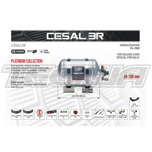 OMP CESAL3R  PLATINUM FIRE EXTINGUISHER SYSTEM MADE SPECIFICALLY FOR RALLY CARS
