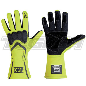OMP IB/764  TECNICA-S RACE GLOVES - FLUO YELLOW - XL (USA 12) 25.5-30cm - CLEARANCE