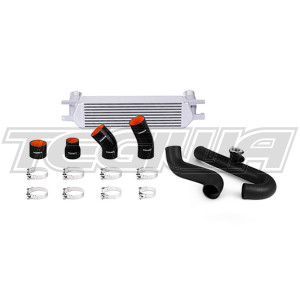 Mishimoto Intercooler Kit Ford Mustang EcoBoost 15+ Silver with Wrinkle Black Pipes