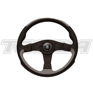 Nardi Leader 350mm Black and Grey Leather Steering Wheel