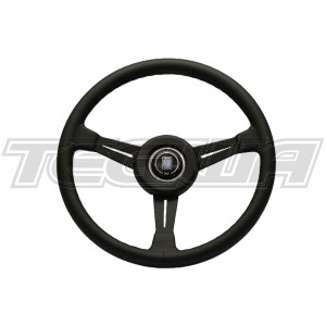 Nardi ND Classic 365mm Black Leather Steering Wheel Black Spokes