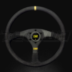 OMP Velocita Steering Wheel 3 Black Spokes Black Suede Rim