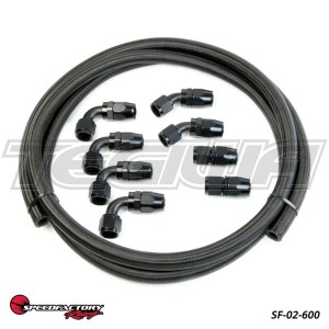 SPEEDFACTORY UNIVERSAL CATCH CAN HOSE AND FITTING KIT - INCLUDES 4 -10AN 90'S, 2 -10AN STRAIGHT, 2 -10AN 45'S AND 10' OF -10AN BLACK BRAIDED HOSE
