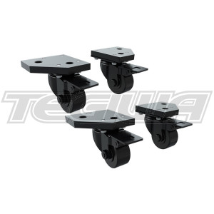 Trak Racer TR8020 Caster Wheels with Brake and Mounting Brackets (Set of 4)