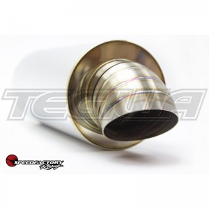 MEGA DEALS - SPEEDFACTORY RACING STAINLESS STEEL MUFFLER 2.5" INLET WITH 4" TURNDOWN TIP