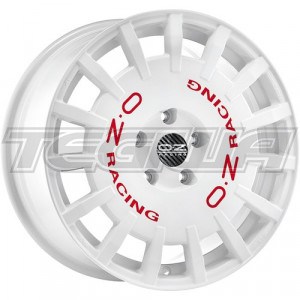 MEGA DEALS - OZ Sport Rally Racing Alloy Wheel 18x8 ET45 5x108 Race White Red Lettering
